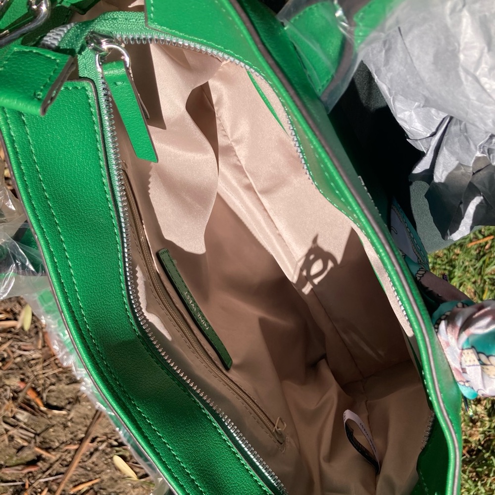 Nine West Green Maysenn Satchel Crossbody Handbag with Structured Design - Picture 6 of 7